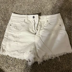 American Eagle white jean shorts